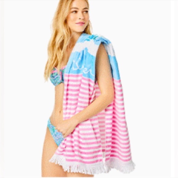 NIP Lilly Pulitzer oversized beach towel multi Soleil it on me st style#007360 - Picture 3 of 7